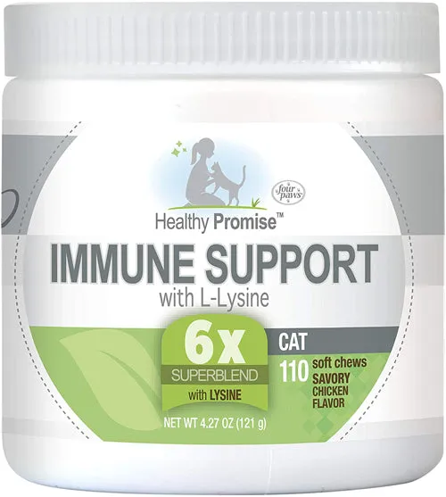 Four Paws Healthy Promise Immune Support with L-Lysine Chews for Cats Immunity 1ea/110 ct
