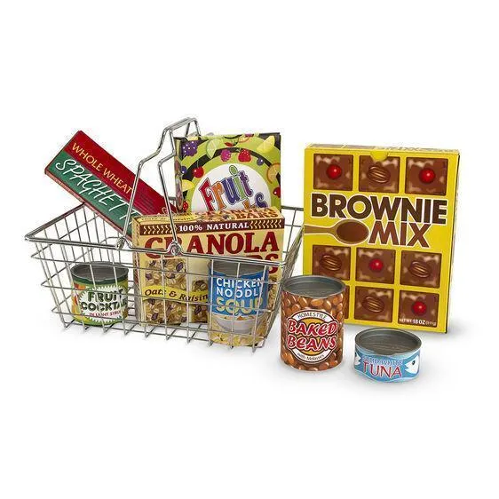 Melissa & Doug Let's Play House! Grocery Basket with Play Food