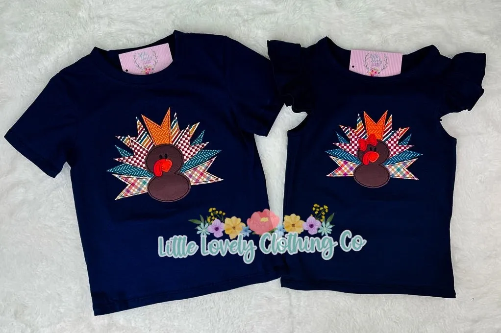 Plaid Turkey Boys Tee
