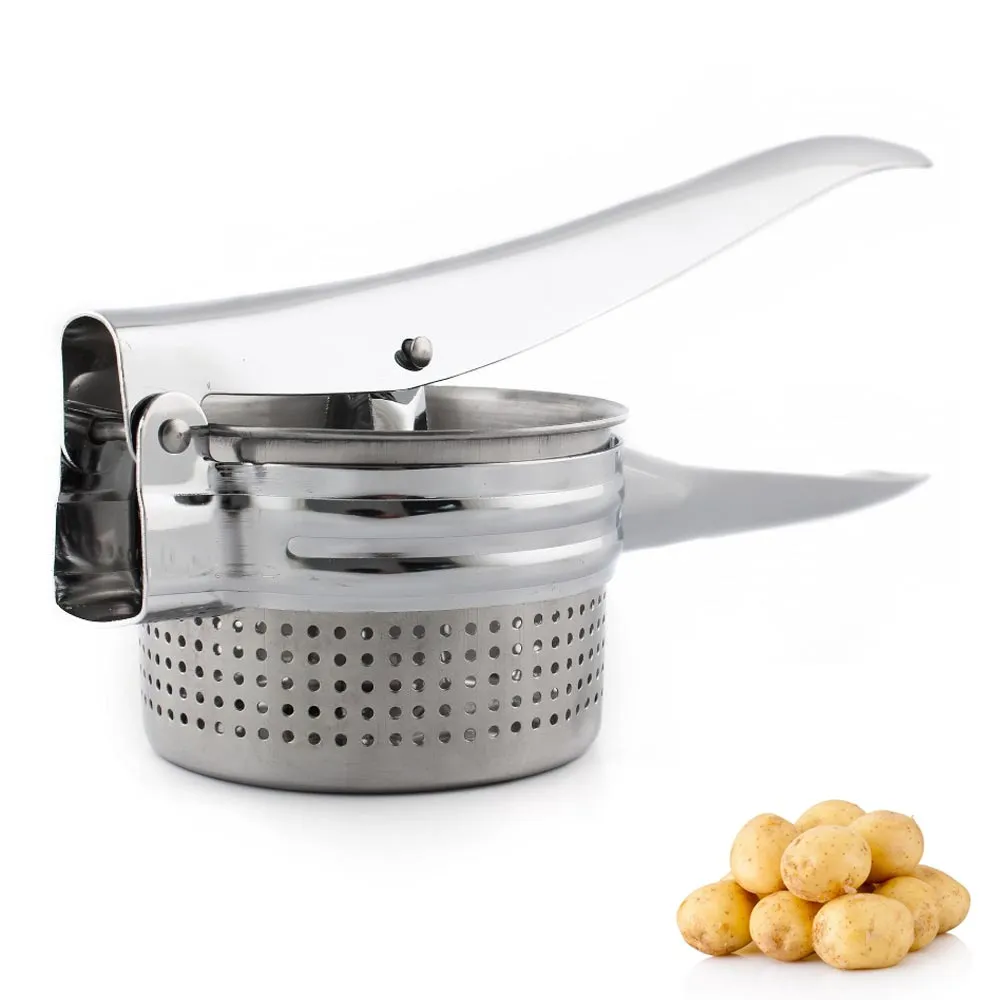 Stainless Steel Potato Ricer No Lumps Potato Masher Large Capacity Heavy Duty