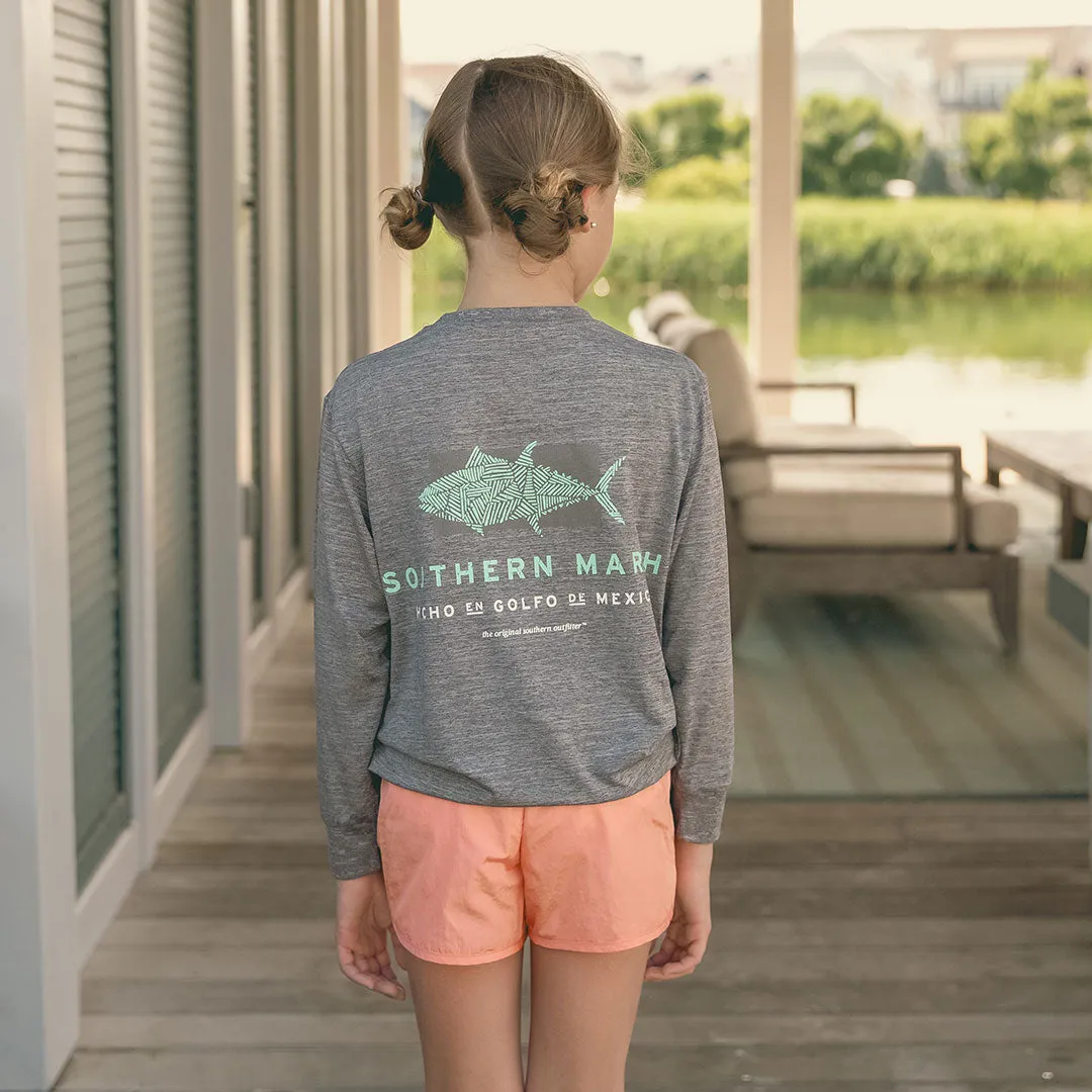 Youth FieldTec Heathered - Made in the Gulf - Tuna - Long Sleeve